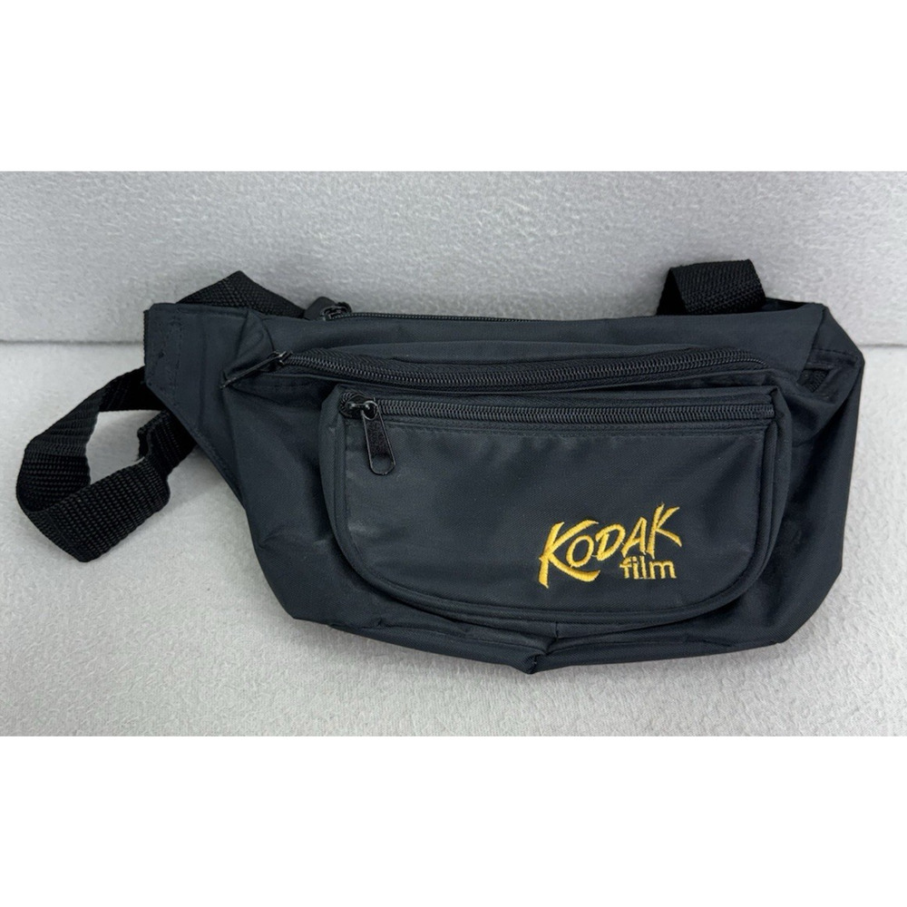 Kodak Film Fanny Pack Camera Bag Vintage Black Waist Travel Festival Pouch